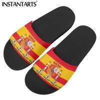 【CW】 INSTANTARTS Patriotic Couple Slippers Personalized Spanish Flag Printing PVC Slippers for Men Brand Design Slip On Slide Sandals