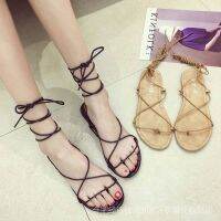 COD DSGRTYRTUTYIY Quick Shipment Ready Stock Roman Shoes Female Students Korean Version Harajuku Style Sandals Summer New Flat Bottom All-Match Influencer La