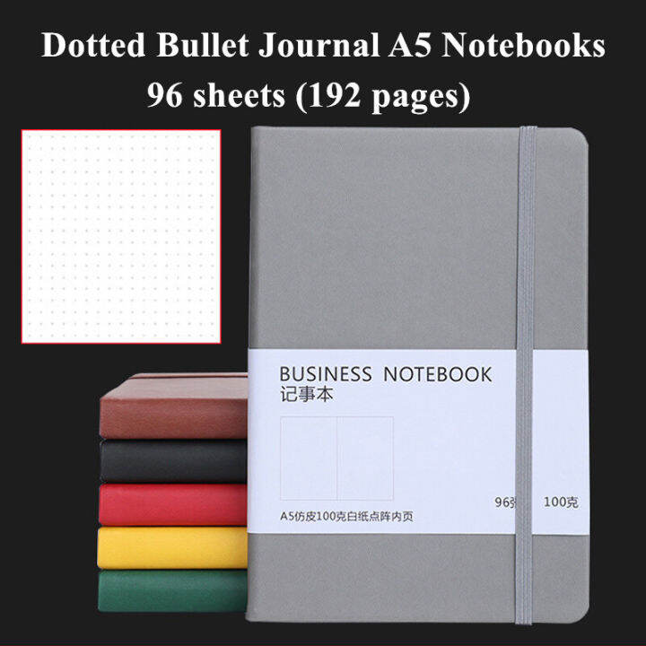Notebooks Bullet Journal A5 size Dotted paper,192 pages,leather cover