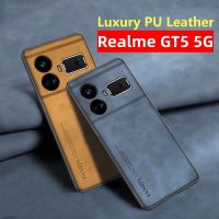 เคสหนังหนังแกะหรูหราสำหรับ Realme GT5 GT 5 RealmeGT5 5กรัม2023หนังแกะเนื้อผิวด้านซิลิโคนเรียบง่ายกรอบด้านหลังแบบนิ่ม