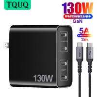 TQUQ 130W 4พอร์ต PD3.0 PPS ที่ชาร์จสถานีชาร์จแบบรวดเร็ว Type C,เครื่องชาร์จติดผนัง65W USB-C สำหรับ MacBook iPad iPhone Samsung พิกเซล