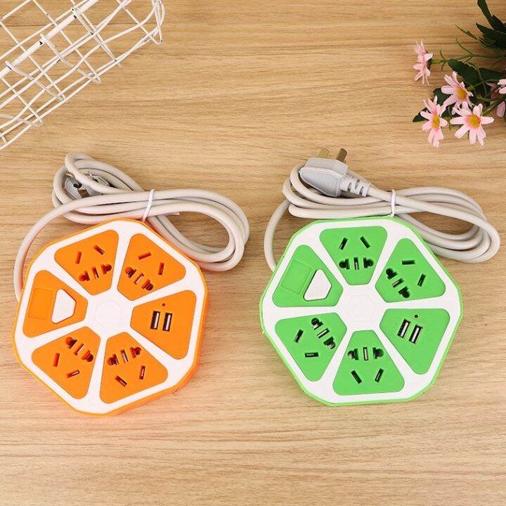 KMM USB Extension Board Hexagon Electrical Extension Cord Power Socket