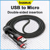 BASEUS สายชาร์จไมโครที่ชาร์จไฟรวดเร็ว USB,สายข้อมูลชาร์จไมโคร USB แบบพลิกกลับได้