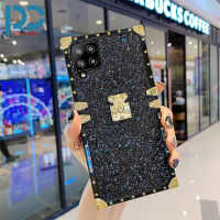 เคสโทรศัพท์สี่เหลี่ยมหรูสำหรับ Samsung Galaxy A42 5G / Samsung Galaxy A12 / A13 5G กรอบชุบทองระยิบระยับกันกระแทกและกันหล่นฝาหลัง