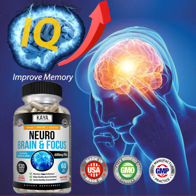 [ ของแท้!!! โปรดระวังของปลอม ] Neuro Brain Booster, อาหารเสริม Nootropic Brain สำหรับความคมชัดของจิต, โฟกัส, หน่วยความจำ & สุขภาพความรู้ความเข้าใจ, 120 แคปซูล [ ราคา ส่ง / ถูก ]