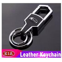 Angel KIA High Quality Leather Keychain Brushed Car Logo Keychain Mens Waist Metal Pendant Fashion Gift For Kia Picanto Sorento Rio Soul Pride Sportage Carens Logo Car Organizer Key Ring Holder Trinket Gifts