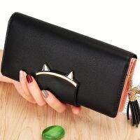 Fashion Women Purses Long Clutch Cat Lady Wallets Moneybags Girls Coin Purse Tassels Handbags Burse Bags Billfold Wallet Clips