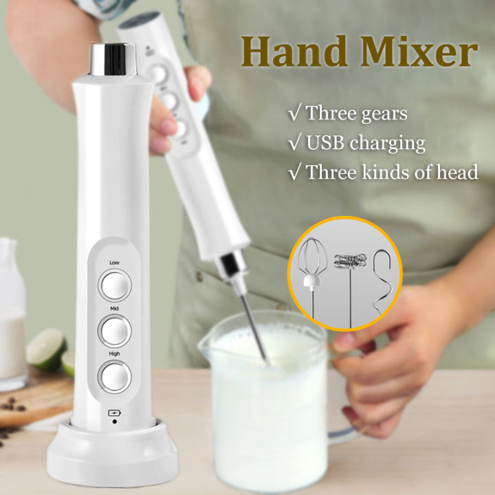 3 In 1 Portable Rechargeable Electric Handheld Milk Frother Maker