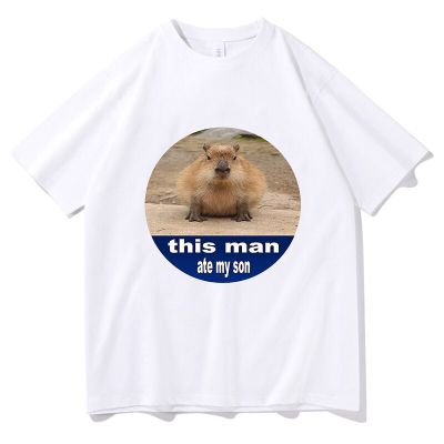 Funny Animals Capybara T Men Cartoon Hip Hop Tshirt Harajuku Graphic Tees Anime Male