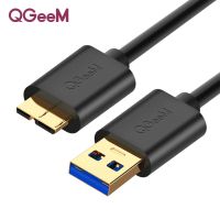 QGEEM 1.5M USB 3.0ประเภท A ถึง Micro B สำหรับฮาร์ดไดรฟ์ภายนอก HDD Samsung S5 Note3 USB HDD สายข้อมูล