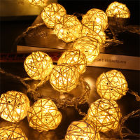 Hot Globe ลูกหวาย Christmas Light Fairy Garland String ไฟแบตเตอรี่ดำเนินการโคมไฟในร่ม Garden Party Backyard Decor