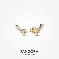 Official Store Pandora 14k Gold Plated Shooting Star Pavé Stud Earrings