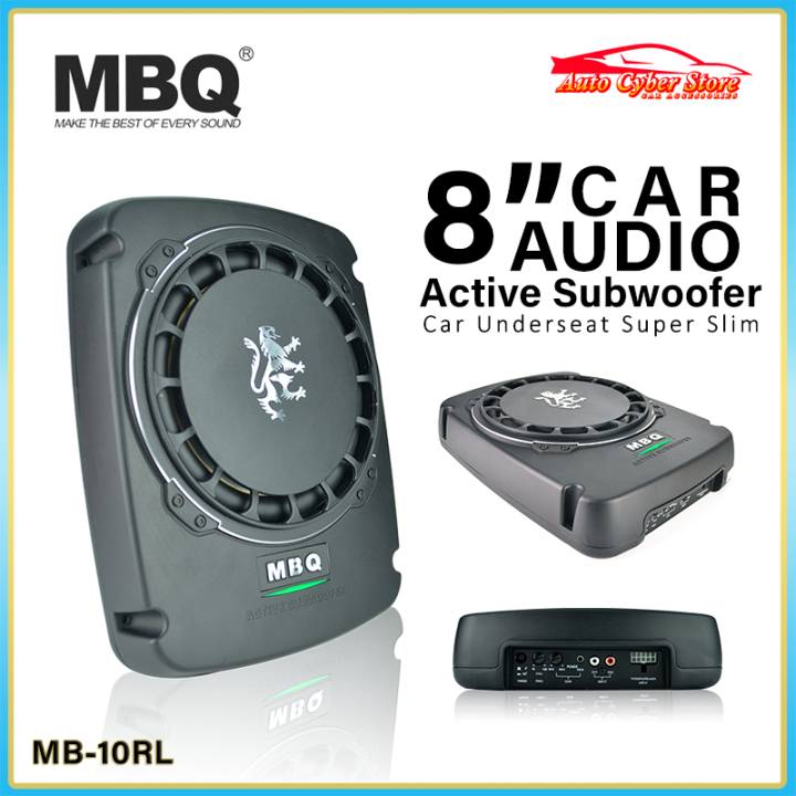 MBQ 8" Inch Best Car Underseat Subwoofer Super Slim Active Subwoofer