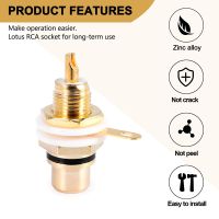 20Pcs Gold Plated RCA Terminal Jack Plug Female Socket Chassis Panel Connector for Amplifier Speaker