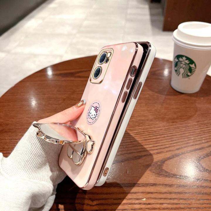 folding-makeup-mirror-phone-case-for-oppo-reno-7-pro-5g-reno-7se-5g-case-fashion-cartoon-cute-cat-multifunctional-bracket-plating-tpu-soft-cover-casing