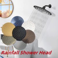 Round Space Aluminum Ultra-thin Showerheads Rainfall Bath Head Ceiling Large Flow Rain Chrome Shower Head Bathroom Accessories