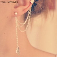 TOOL IMPROVER SUTAI Women Girl Stylish Punk Rock Leaf Chain Tassel Dangle Ear Cuff Wrap Earring