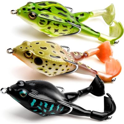 【DT】hot！ Fishing Frog Soft Artificial Baits Propeller Prop Topwater Swimbait with Hooks Goods Tackle for Bass Trout
