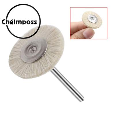 ChgImposs ชุดแปรงขนาดเล็กขัดแบบขนสัตว์สีขาวผ้าสักหลาดชนิด T มีก้านขนาด3มม. สำหรับขัดหยก/นาฬิกา/เงินและเครื่องประดับ