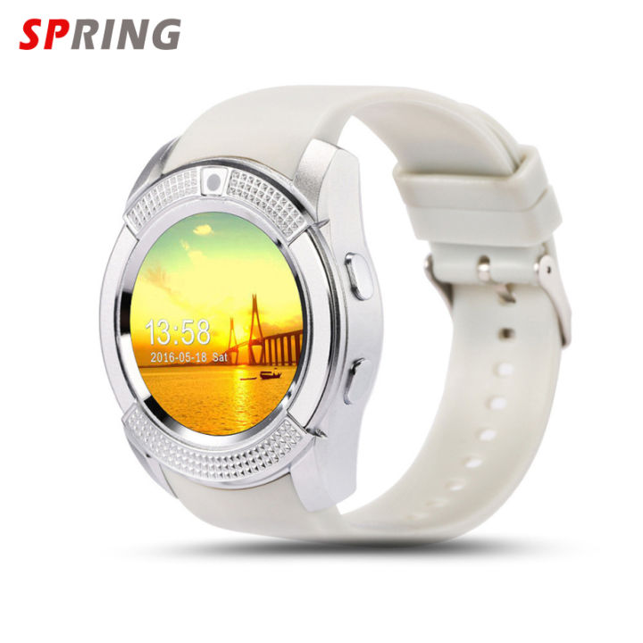 fast-delivery-v8-men-women-smart-watch-sleeping-monitoring-pedometer-with-1-22-inch-round-screen-hd-camera-fitness-watch