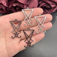 5pcs 40*26mm Lucifers Sigil Charm Seal of Satan Pendant Satanic Lucifer Symbol Charm Pendant Handmade DIY Jewelry Accessories DIY accessories and oth