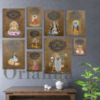 Divine Indian Deity Wall Art - Kali, Vishnu, Ram, Surya, Durga-เหมาะสำหรับการตกแต่งห้องนั่งเล่นและการตกแต่งทางจิตวิญญาณ