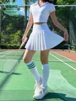 ♈ High-waist quick-drying anti-light belt pocket sports pleated skirt tennis skirt badminton golf dancing running skirt pants