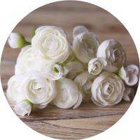 ♞▥▦ One bundle artificial mini ranunculus 6 stems silk ranunculus for wedding home decoration