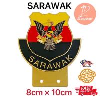 （Kvs auto parts）【 Sarawak】ชุบทองโลโก้ตราสัญลักษณ์3มิติสำหรับตกแต่งแผ่นป้ายทะเบียนรถยนต์