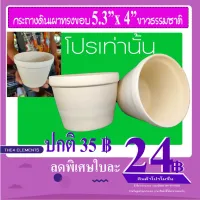 กระถางดินเผา5.3นิ้วขาวธรรมชาติ ไม่มีจานรอง