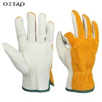 OZERO Gloves Cowhide Driver Safety Workers Welding Garden Driving Cycling Outdoor Hunting Men 1008