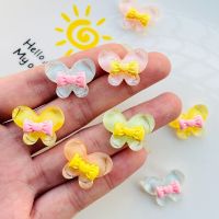 20 Pcs New Cute Cartoon Colorful Bowknot Flat Back Resin Cabochon DIY Jewelry Hairpin Craft Decoration Accessories