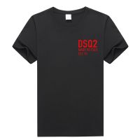 【Mens clothing】 Dsq สไตล์ฤดูร้อนโลโก้ Dsq2 100ผู้ชาย39; S และผู้หญิง39; S Blackcasual O-Neckshort แขน Teesfor ผู้ชาย