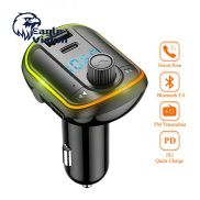T829 Wireless Bluetooth-compatible 5.0 FM Transmitter Car Handsfree Kit