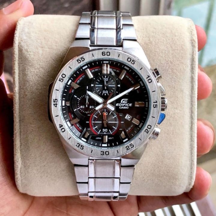 casio-edificeแท้-นาฬิกาข้อมือชาย-รุ่น-efr-564d-1av-สายแสตนเลส-กันน้ำลึก-100-เมตร-cmg