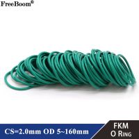 10pcs FKM O Ring CS 2mm OD 5 ~ 160mm Sealing Gasket Insulation Oil High Temperature Resistance Fluorine Rubber O Ring Green Chrome Trim Accessories