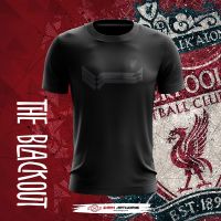 2023 NewREADY STOCK LIVERPOOL YNWA เสื้อ D31 LIVERPOOL R 3 LINE BLACKOUT พิมพ์ผ้าฝ้าย100 Unisex ผู้ชายผู้หญิงเสื้อ Cool