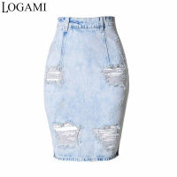 Women Denim Skirt Knee Length High Waist Pencil Skirt Skirts Womens 2017 Faldas Midi Estampadas Saia Jupe