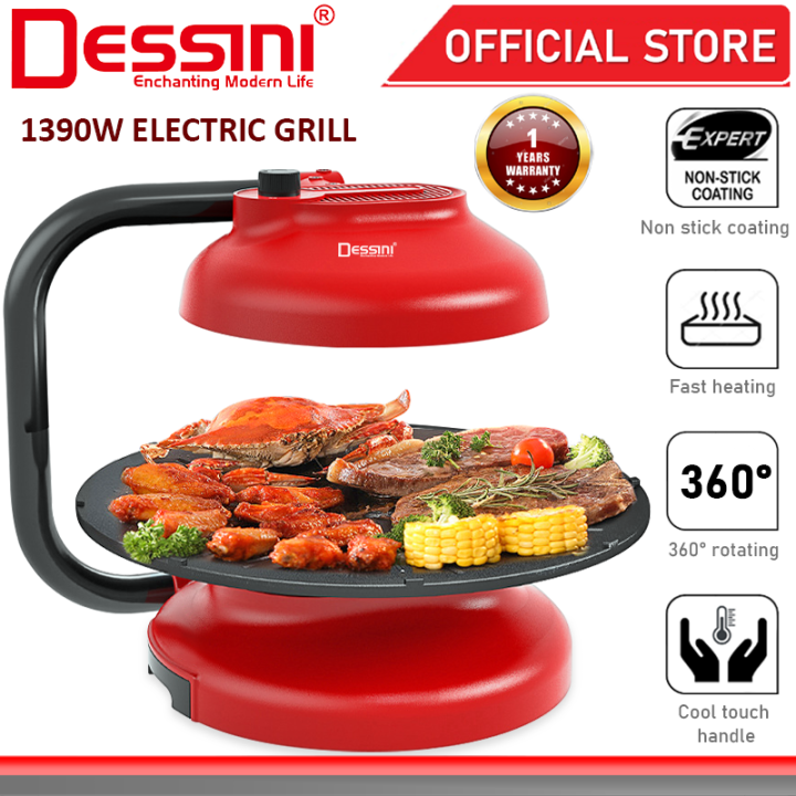 DESSINI ITALY Infrared Electric BBQ Grill Steak Frying Pan Teppanyaki