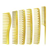 【CC】 Barber shop electroplating gold hair comb anti-static entangled brush pointed tail professional salon barber tool