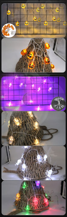 1-5เมตร10ไฟ-led-ฮาโลวีนไฟสตริงฟักทองค้างคาวกะโหลกผี-spiderlight-สยองขวัญฮาโลวีนแขวนตกแต่งสำหรับบ้านพรรคซัพพลาย