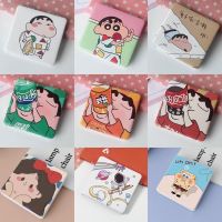 【BEIBEI】 ins small mirror cartoon crayon small new portable foldable mirror cute big star sponge baby makeup mirror portable handheld mini portable girl heart double-sided flip type