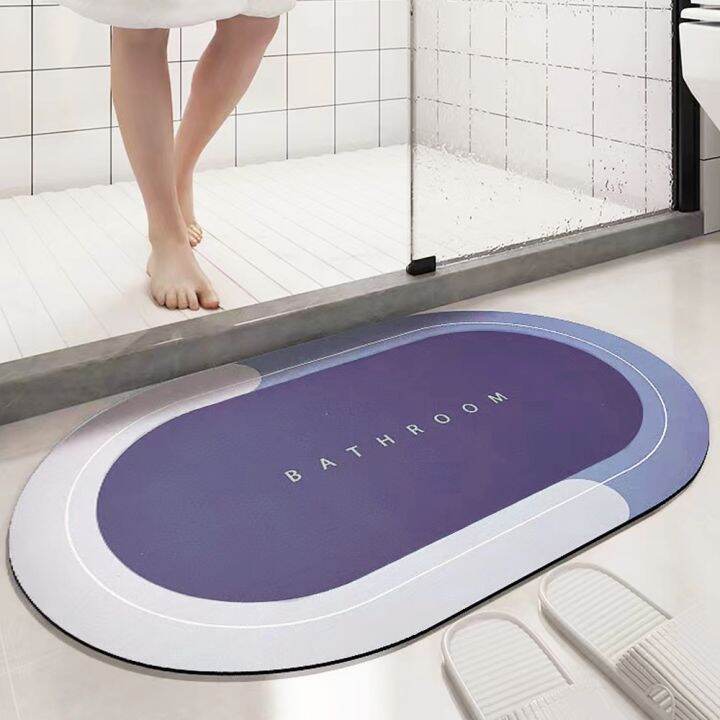 bathroom-mat-non-slip-พรมหน้าห้องน้ำ-พรมปูพื้นห้องน้ำ-พรมห้องน้ำ-พรมกันลื่น-พรมเช็ดเท้า-แผ่นดูดซับโคลนไดอะตอม-พรมเช็ดเท้าหนัง-pu-แห้งง่าย-ไดอะตอมไมต์-ดูดน้ำดี-พรมในห้องน้ำ-พรมมินิมอล-พรมเช็ดเท้ากันลื่