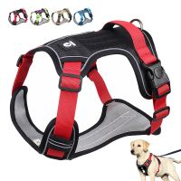 Nylon Big Dog Harness No Pull Reflective Pet Harness Vest For Medium Large Dogs French Bulldog Walking Training Harnesses Straps Collars