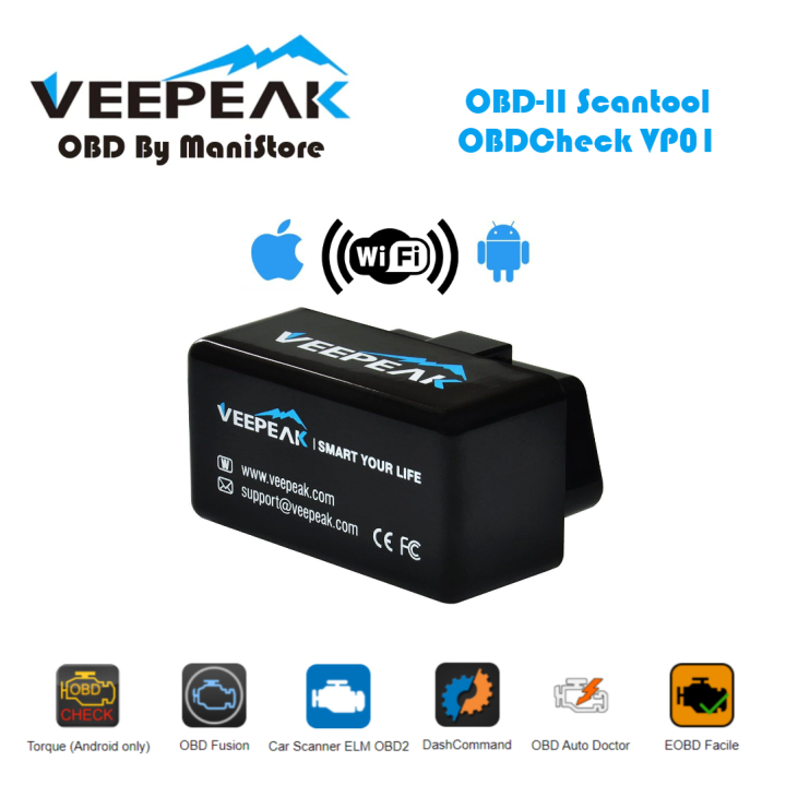 Veepeak OBDCheck VP01 - ミニ WiFi OBD2 スキャナー iOSおよびAndroid