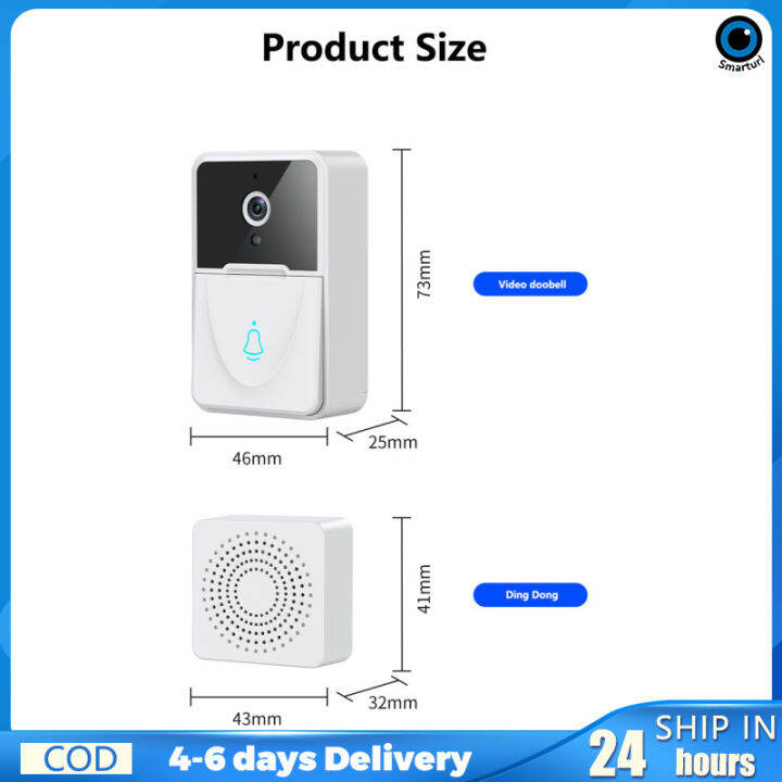 x3ออดไร้สาย-wifi-การมองเห็นได้ในเวลากลางคืนวิดีโออินเตอร์คอมกล้อง-hd-สมาร์ทโฮมกล้องนิรภัยภาพออด