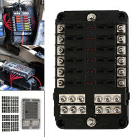 Circuit Standard 12 Way Blade Fuse Box Bus Bar Car Kit With Cover Marine Fuse Box Holder 12V32V for Car Boat Marine Trike