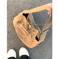 Letter canvas bag for women 2023 new fashion casual tote bag student class large capacity messenger bag shopping bag 【JYUE】