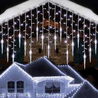 5-20M 8 Modes Christmas Festoon LED Icicle Fairy Curtain Light Waterfall House New Year Garden Patio Decoration Christmas Light