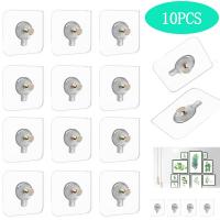 10PCS Wall Hooks Adhesive Nails Non-Trace Wall Hook Closet Cabinet Shelf Pegs Hangers Kitchen Bathroom Wall Multi-Purpose Hooks